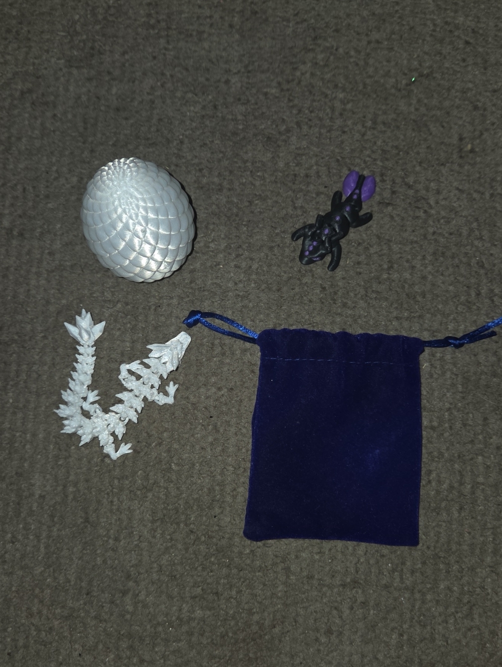Men's Velvet Drawstring Pouch - Navy Blue